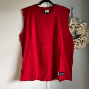 Nike Basketball Mens Red XL Sleeveless Tank 100% Cotton